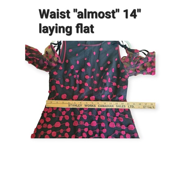 XS Foxiedox Embroidered Cut-Out Shoulder Dress - Picture 5 of 7